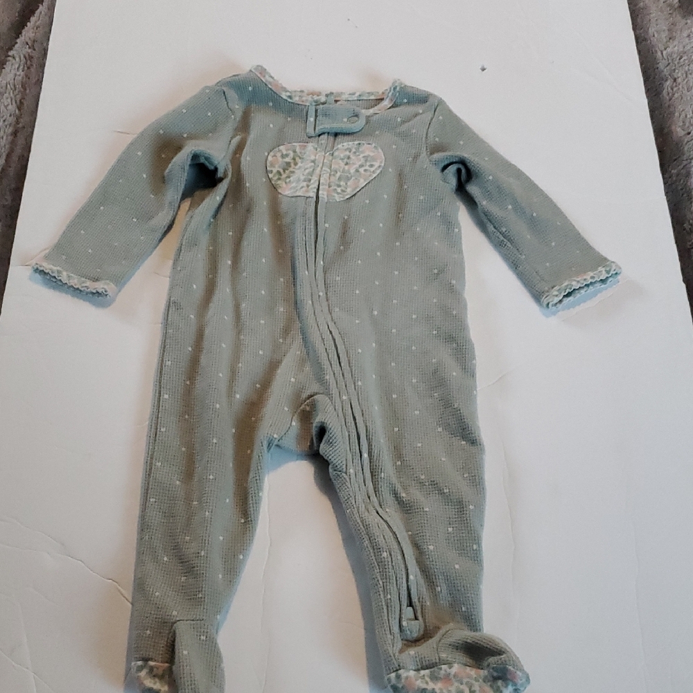 Cozy Green Polka Dot Kids One Piece